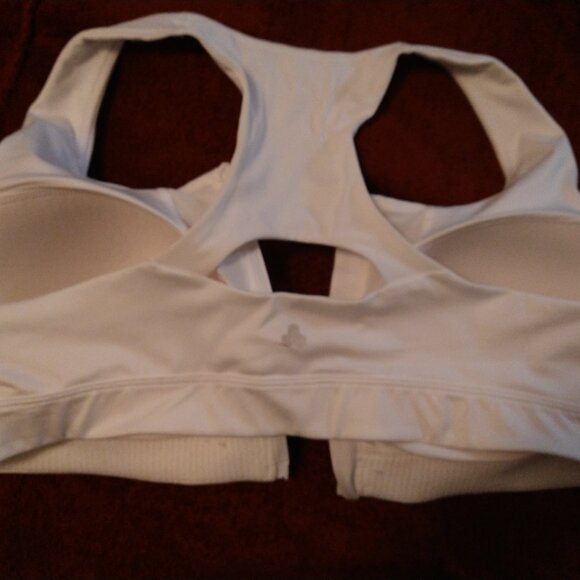 2X Tek Gear Workout Gear White Zip Up Sports Bra - Picture 3 of 3